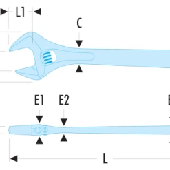 Facom 101.12 'Quick-Adjust' Adjustable Wrench 12" (300mm) 7 Facom 101.12 'Quick-Adjust' Adjustable Wrench 12" (300mm) -Combination Spanners Outlet Shop 101.8G DIMENSIONS 1
