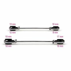 Beta 192/S2 2 Piece 4 In 1 Flat Bi-Hex Double Ended Reversible Ratcheting Spanner Set 8-19mm