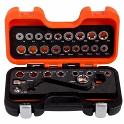 Bahco 1320SRM/S29 S Type Ratcheting Ring Spanner & Torx / Hex Adaptor Set