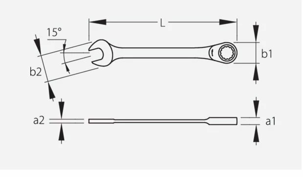 Gedore 7 R Metric Combination Ratchet Spanner Wrench 17mm 2 Gedore 7 R Metric Combination Ratchet Spanner Wrench 17mm - Image 2