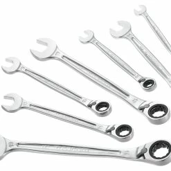 Facom 467B.J7 7 Piece Reversible Ratcheting Anti Slip Combination Spanner Set 8-19mm