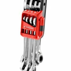 Facom 467B.JP8 8 Piece Reversible Ratcheting Anti Slip Combination Spanner Set 8-19mm