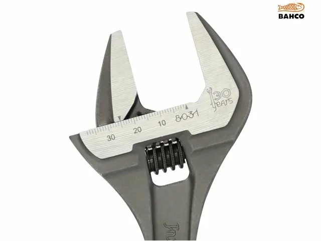 Bahco 130 Year Anniversary 8031 Adjustable Wrench 8" Extra Wide Jaw Opening 38mm - Limited Edition 2 Bahco 130 Year Anniversary 8031 Adjustable Wrench 8" Extra Wide Jaw Opening 38mm - Limited Edition - Image 2