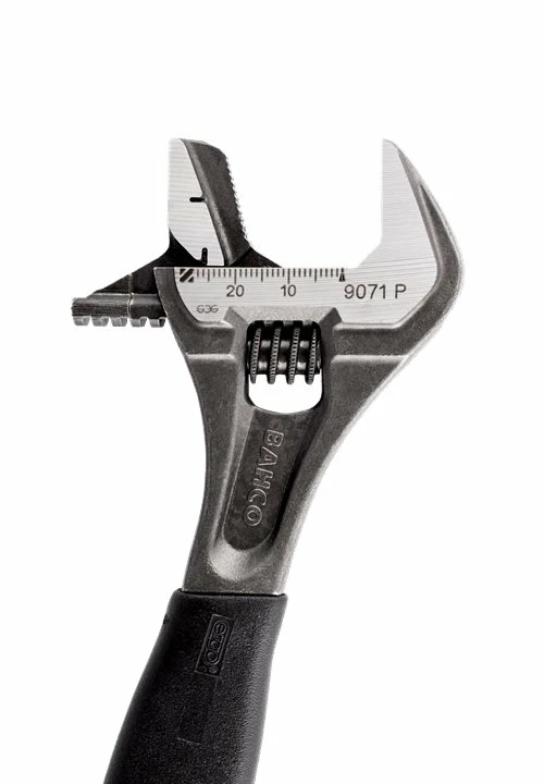 Bahco 9071P Black Finish Comfort Grip Adjustable Wrench With Reversible Jaw 8" 5 Bahco 9071P Black Finish Comfort Grip Adjustable Wrench With Reversible Jaw 8" - Image 5