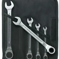 Stahlwille 17/5 5 Piece Ratcheting Combination Spanner Set In Tool Roll 8-19mm