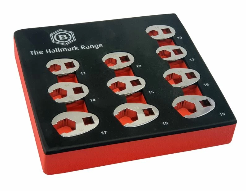 Britool Hallmark MFCFWSET10 3/8" Drive Crow Foot Spanner Set 10-19mm Metric 1 Britool Hallmark MFCFWSET10 3/8" Drive Crow Foot Spanner Set 10-19mm Metric