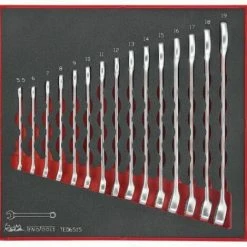 Teng TED6515 15 Piece Metric Combination Spanner Set In Eva Foam Sizes: 5.5 - 19mm