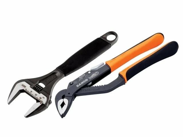 Bahco 9031-8224T Slip Joint Waterpump Pliers & Adjustable Spanner Wrench Set 1 Bahco 9031-8224T Slip Joint Waterpump Pliers & Adjustable Spanner Wrench Set